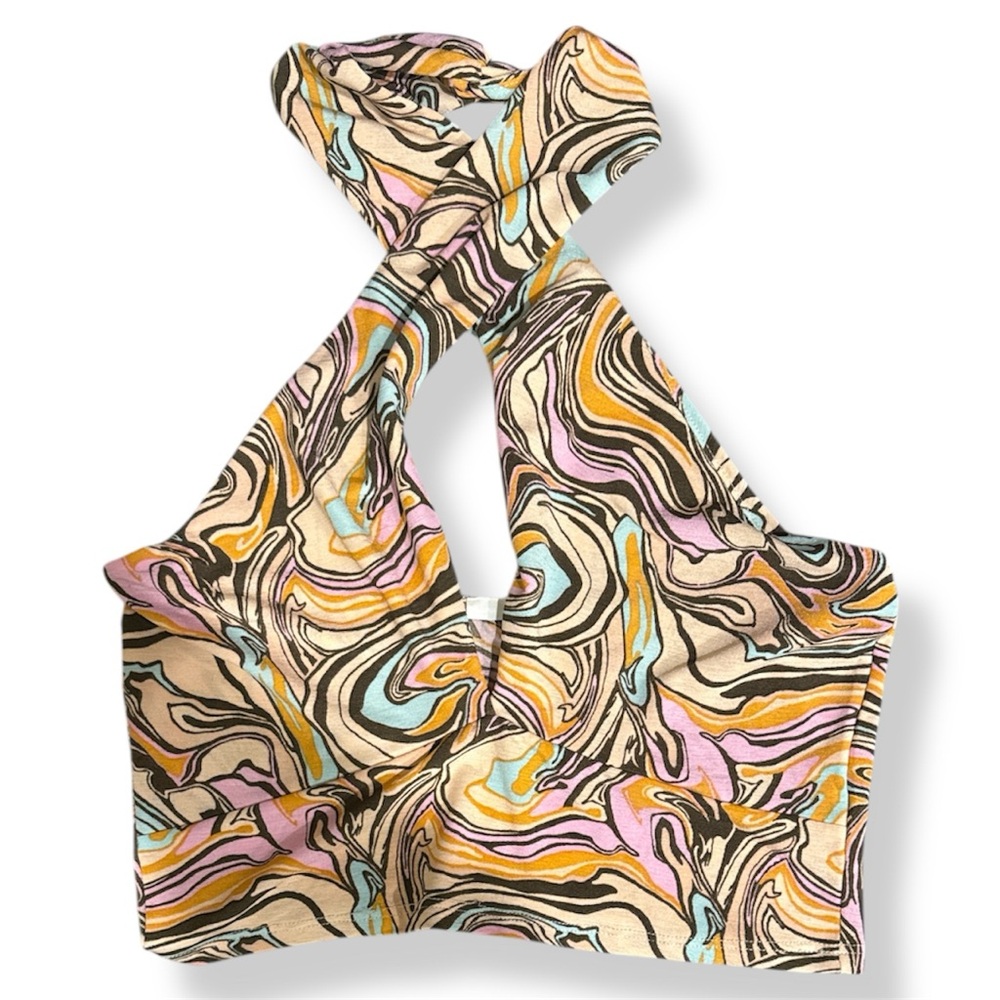 Multicolor Swirl Pattern Women's Top